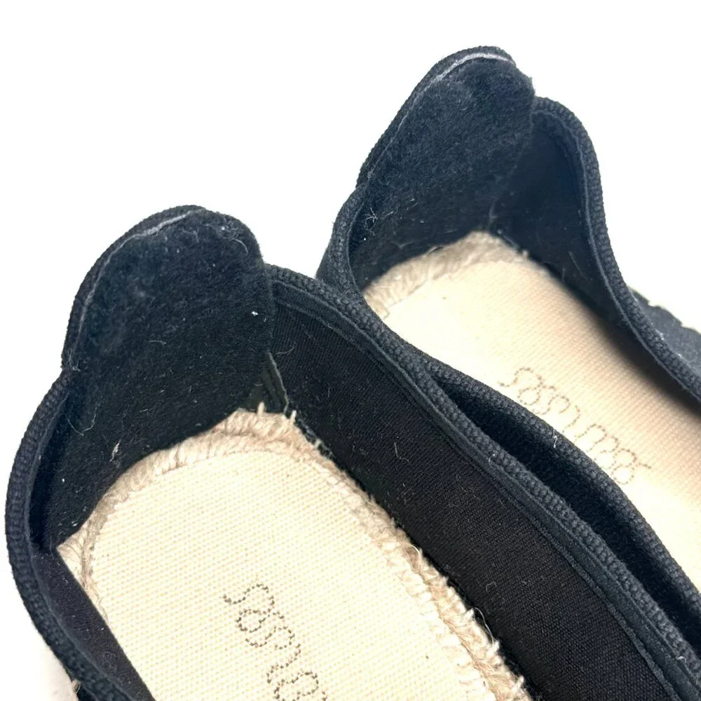 Spain Coastal Resort Neutral Platform Slip On Canvas Jute Espadrille 11 41 Black